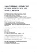 FINAL PACE EXAM 1&sol;3 STUDY TEST REVISION QUESTION WITH 100&percnt; CORRECT ANSWERS