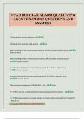 UTAH BURGLAR ALARM QUALIFYING AGENT EXAM 2025 QUESTIONS AND ANSWERS