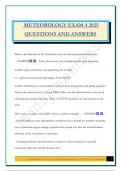 METEOROLOGY EXAM 4 2025 QUESTIONS AND ANSWERS