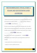 METEOROLOGY FINAL PART 2 EXAM 2025 QUESTIONS AND ANSWERS