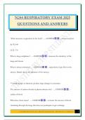 N244 RESPIRATORY EXAM 2025 QUESTIONS AND ANSWERS