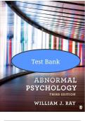 Full Test Bank for Abnormal Psychology&comma; 3rd Edition by William J&period; Ray &ndash; Latest Verified Questions & Answers