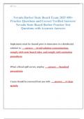 Nevada Barber State Board Exam 2025 450&plus;  Practice Questions and Correct Verified Answers&sol;  Nevada State Board Barber Practice Test  Questions with Accurate Answers