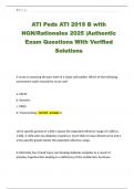 ATI Peds ATI 2019 B with NGN&sol;Rationales 2025 &vert;Authentic Exam Questions With Verified Solutions