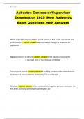 Asbestos Contractor&sol;Supervisor Examination 2025 &vert;New Authentic Exam Questions With Answers