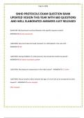 SNHD PROTOCOLS EXAM QUESTION BANK UPDATED VESION THIS YEAR WITH 680 QUESTIONS AND WELL ELABORATED ANSWERS JUST RELEASED 