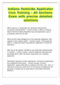 Indiana Pesticide Applicator Core Training - All Sections Exam with precise detailed solutions