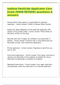Indiana Pesticide Applicator Core Exam &lpar;MAIN REVIEW&rpar; questions & answers 