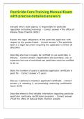 Pesticide Core Training Manuel Exam with precise detailed answers 