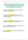STRAIGHTERLINE PHILOSOPHY FINAL  EXAM 2025 UPDATED ACTUAL EXAM  WITH CORRECT SOLUTIONS&period; 