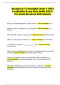 Mechanical Technologist Grade 1 CWEA Certification Exam Study Guide 2025 &vert; New Exam Questions With Answers 