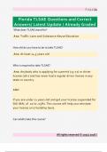 Florida TSLAE Questions and Correct  Answers&sol; Latest Update &sol; Already Graded