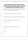 SNHD PROTOCOLS EXAM STUDY GUIDE ALL WITH 650 QUESTIONS AND CORRECT DETAILED SOLUTIONS JUST RELEASED THIS YEAR