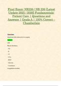 Final Exam&colon; NR226 &sol; NR 226 &lpar;Latest Update 2025 &sol; 2026&rpar; Fundamentals&colon; Patient Care &vert; Questions and Answers &vert; Grade A &vert; 100&percnt; Correct &ndash; Chamberlain