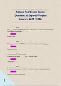 Indiana Real Estate Exam &sol; Questions & Expertly Verified Answers&comma; 2025 &sol; 2026&period;  