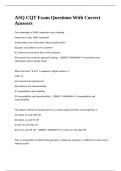 ASQ CQT Exam Questions With Correct Answers&period;