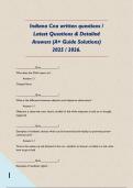 Indiana Cna written questions &sol; Latest Questions & Detailed Answers &lpar;A&plus; Guide Solutions&rpar; 2025 &sol; 2026&period;  