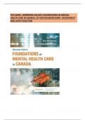 TEST BANK - MORRISON-VALFRE’S FOUNDATIONS OF MENTAL HEALTH CARE IN CANADA, 1ST EDITION (BORIS BARD- 2022)PERFECT AND LATEST SOLUTION