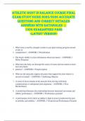 Athletic Body In Balance Course FINAL  EXAM STUDY GUIDE 2025&sol;2026 ACCURATE  QUESTIONS AND CORRECT DETAILED  ANSWERS WITH RATIONALES &vert;&vert;  100&percnt; GUARANTEED PASS  <LATEST VERSION> 