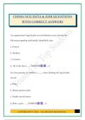 CHIMA NCE DATA & EHR QUESTIONS WITH CORRECT ANSWERS
