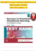 TEST BANK For Success in Practical Vocational Nursing 10th Edition by Carrol Collier&comma; Verified Chapters 1 - 19&comma; Complete Newest Version
