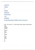 CRCM - Week 1 Flood Disaster Protection Act &lpar;FDPA&rpar; Exam Questions With Correct Answers