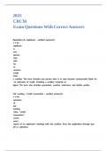2025 CRCM Exam Questions With Correct Answers
