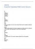 CRCM - Exam Set 1 Questions With Correct Answers