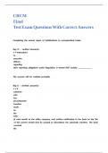 CRCM Final Test Exam Questions With Correct Answers