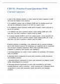 CRCM - Practice Exam Questions With Correct Answers