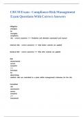 CRCM Exam - Compliance Risk Management Exam Questions With Correct Answers