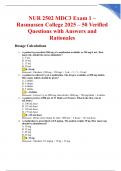NUR 2502 MDC3 Exam 1 &ndash; Rasmussen College 2025 &ndash; 50 Verified Questions with Answers and Rationales
