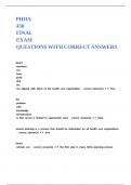 PHHA 430 FINAL EXAM QUESTIONS WITH CORRECT ANSWERS&period;