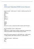 PSY 435 Exam 1 Questions With Correct Answers&period;