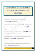 NYREI REAL ESTATE SCHOOL EXAM 2025 QUESTIONS AND ANSWERS
