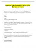 Nursing 3100 Exam 2025 With 100&percnt; Correct Answers
