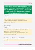 Cope Health Scholar Written Exam&comma; COPE  Exam-->Written&plus;Practical&comma; COPE HEALTH  SCHOLAR TEST&comma; Cope Health Scholars MC  Exam Questions and Correct Answers&sol;  Latest Update &sol; Already Graded 