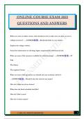 ONLINE COURSE EXAM 2025 QUESTIONS AND ANSWERS