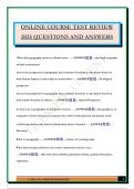 ONLINE COURSE TEST REVIEW 2025 QUESTIONS AND ANSWERS