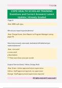 COPE HEALTH SCHOLAR TRAINING  Questions and Correct Answers&sol; Latest  Update &sol; Already Graded