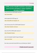 COPE Junior Health Scholars Questions  and Correct Answers&sol; Latest Update &sol;  Already Graded