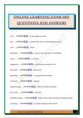 ONLINE LEARNING EXAM 2025 QUESTIONS AND ANSWERS