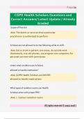 COPE Health Scholars Questions and  Correct Answers&sol; Latest Update &sol; Already  Graded 