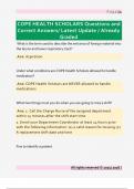 COPE HEALTH SCHOLARS Questions and  Correct Answers&sol; Latest Update &sol; Already  Graded 