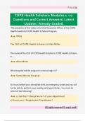 COPE Health Scholars&colon; Modules 1 -22  Questions and Correct Answers&sol; Latest  Update &sol; Already Graded