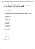 Ch&period; 9 Top Ten&colon; Older Adults questions with verified answers passed