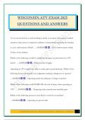 WISCONSIN ATV EXAM 2025 QUESTIONS AND ANSWERS