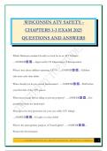 WISCONSIN ATV SAFETY - CHAPTERS 1-3 EXAM 2025 QUESTIONS AND ANSWERS