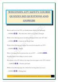WISCONSIN ATV SAFETY COURSE QUIZZES 2025 QUESTIONS AND ANSWERS