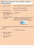 HPDP Final questions with complete solutions already passed